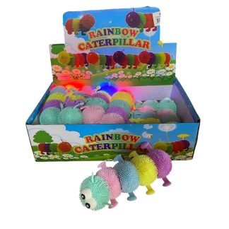 Антистрес гусеница, різнокольорова, світиться