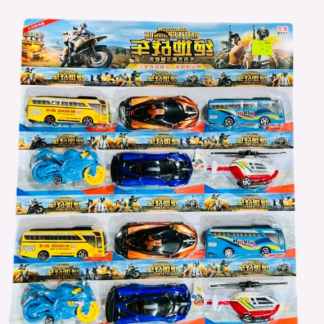 Набір машинок- автобус, вертоліт, мотоцикл