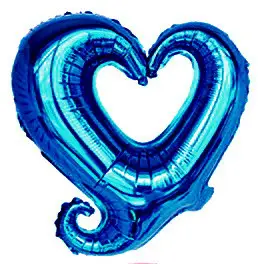 Фольгована повітряна куля Серце Вензель Синій  45 см