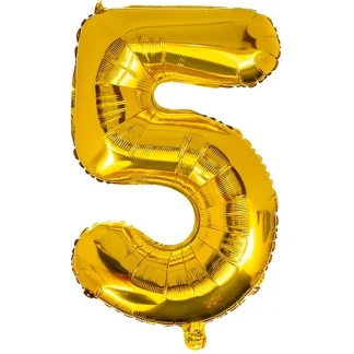 Фольгована цифра 5 розмір 75 см Золото