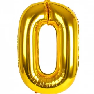 Фольгована цифра 0 розмір 75см Золото