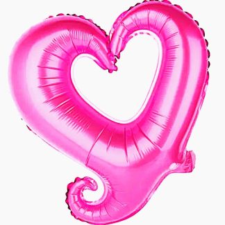 Фольгована повітряна куля Серце Вензель Малиновий  45 см