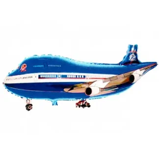 Фольгована повітряна куля "Літак", розмір - 80*38 см., колір - синій