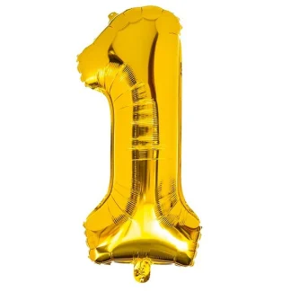 Фольгована цифра 1 розмір 75 см Золото