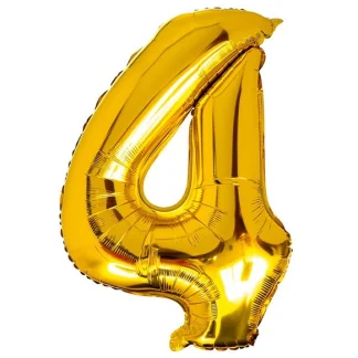 Фольгована цифра 4 розмір 75 см Золото