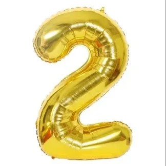Фольгована цифра 2 розмір 75 см Золото