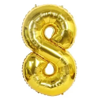 Фольгована цифра 8 розмір 75 см Золото