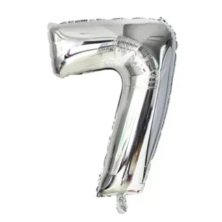 Фольгована цифра 7 розмір 35см Срібло