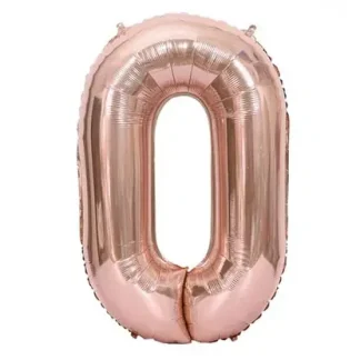 Фольгована цифра 0 розмір 75 см Рожеве золото