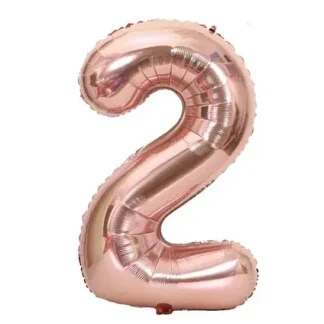 Фольгована цифра 2 розмір 75 см Рожеве золото