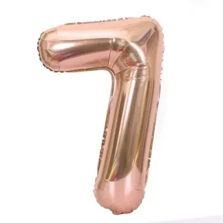 Фольгована цифра 7 розмір 75 см Рожеве золото