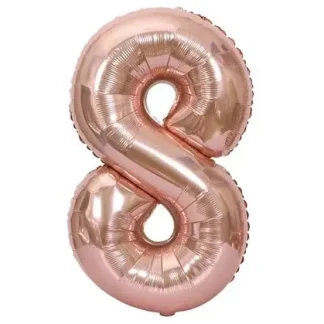 Фольгована цифра 8 розмір 75 см Рожеве золото