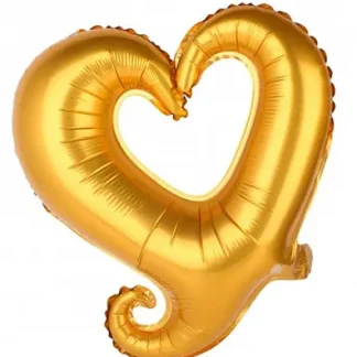 Фольгована повітряна куля Серце Вензель Жовтий  45 см
