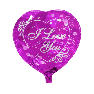Фольгована повітряна куля "Серце I love you", фіолетове розмір 45 см