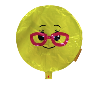 Фольгована повітряна куля кругла в окулярах, розмір 45 см