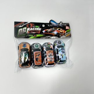 Набір ігрових машинок «Racing Outburst» — Швидкісні гоночні авто з принтами динозаврів (4 штуки)