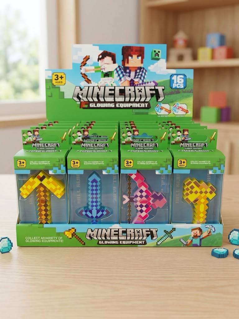 Набір зброї Minecraft з підсвічуванням (16 шт.)