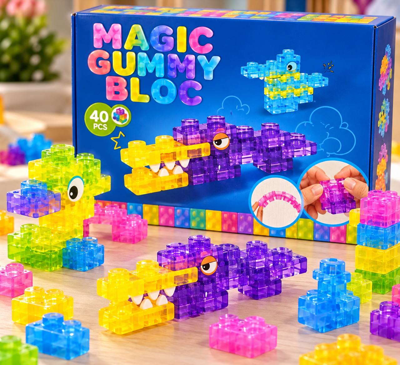 Конструктор із м’якого силікону «Magic Gummy Bloc» — 40 деталей